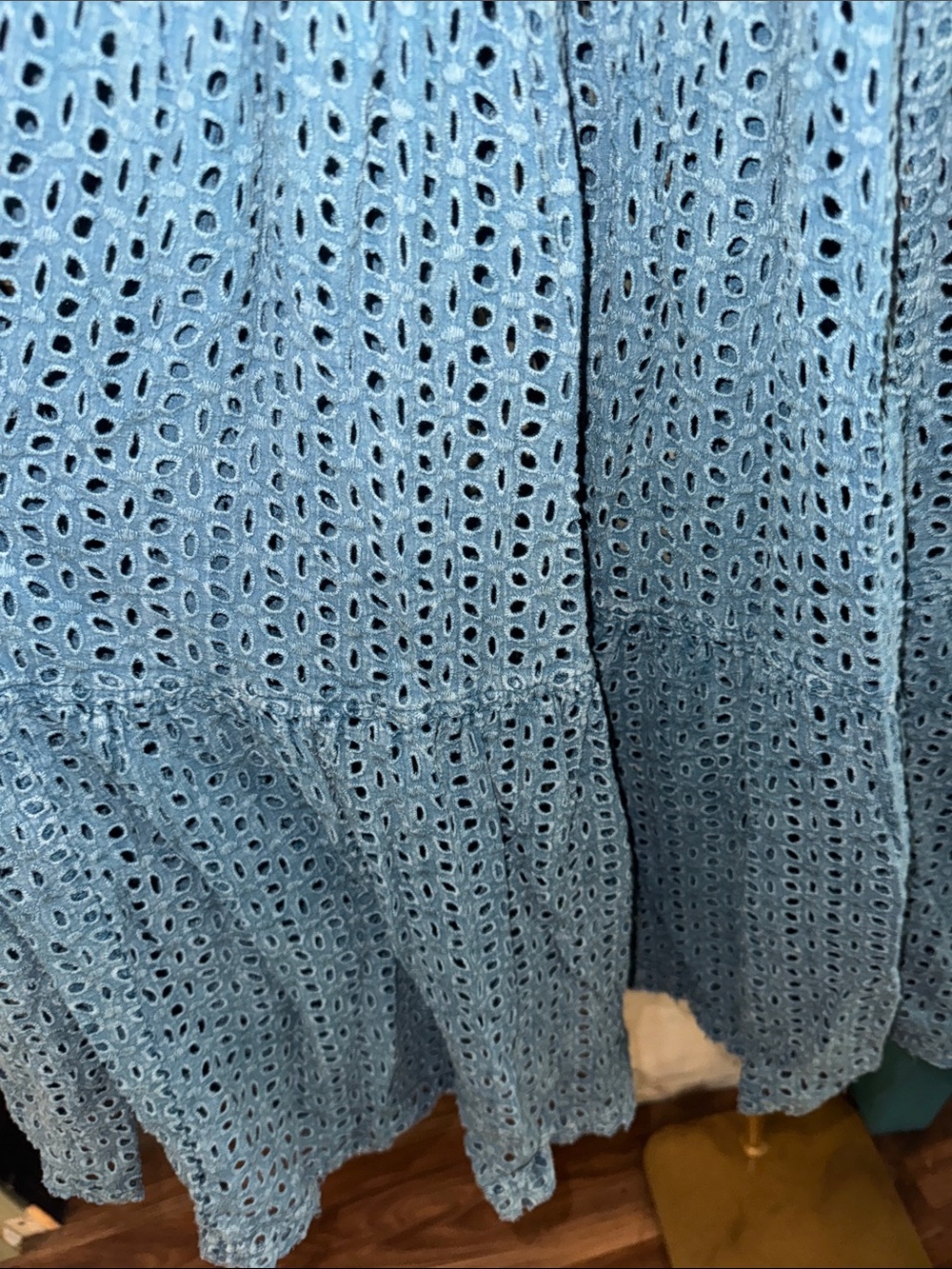 Oli & Hali Light Blue Tiered Eyelet Maxi Skirt - Picture 5 of 6